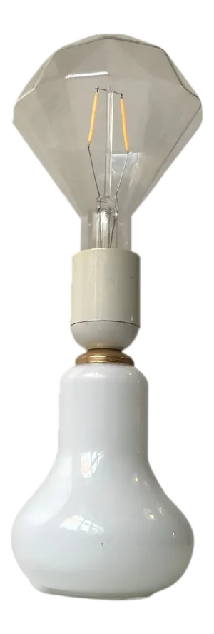 Vintage Danish Opal Glass Table Lamp from Holmegaard, 1970s