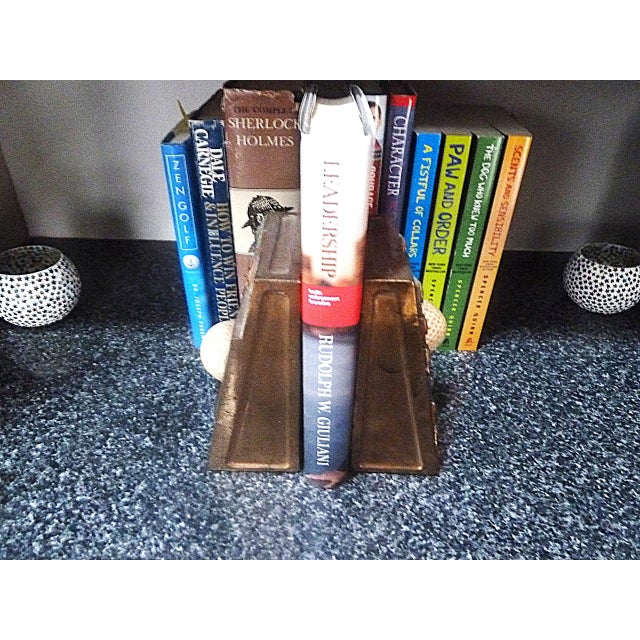 1930s Golf Themed Bookends, Signed Marion Bronze, Art Deco Style For Sale - Image 4 of 4