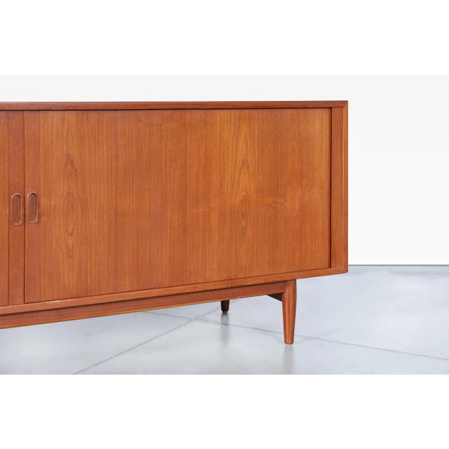 1950s Danish Modern Teak Tambour Door Credenza by Arne Vodder for Sibast Mobler For Sale In Los Angeles - Image 6 of 12