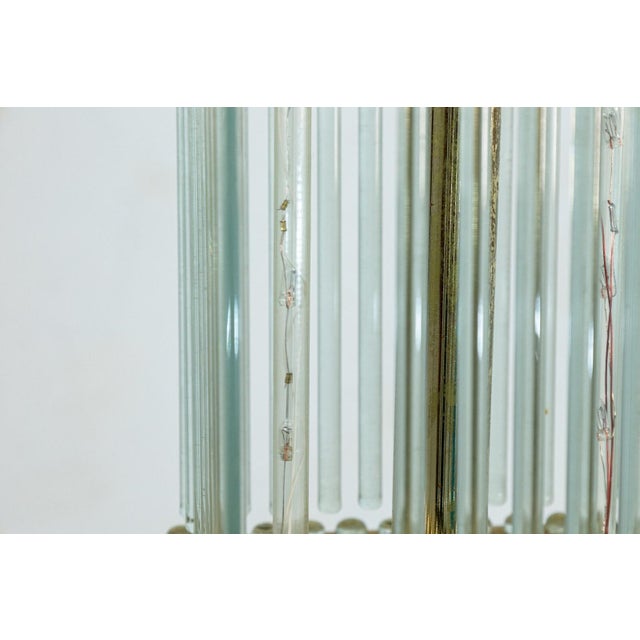 1960s Gaetano Sciolari Brass and Glass Cane Mid Century Modern Floor Lamp For Sale In Detroit - Image 6 of 8