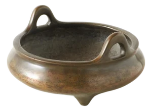 Patinated Bronze Tripod Censer with Double Handles