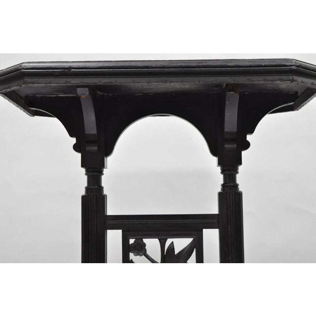 Antique Victorian Aesthetic Movement Black Ebonized 34" Plant Stand Side Table For Sale - Image 16 of 18