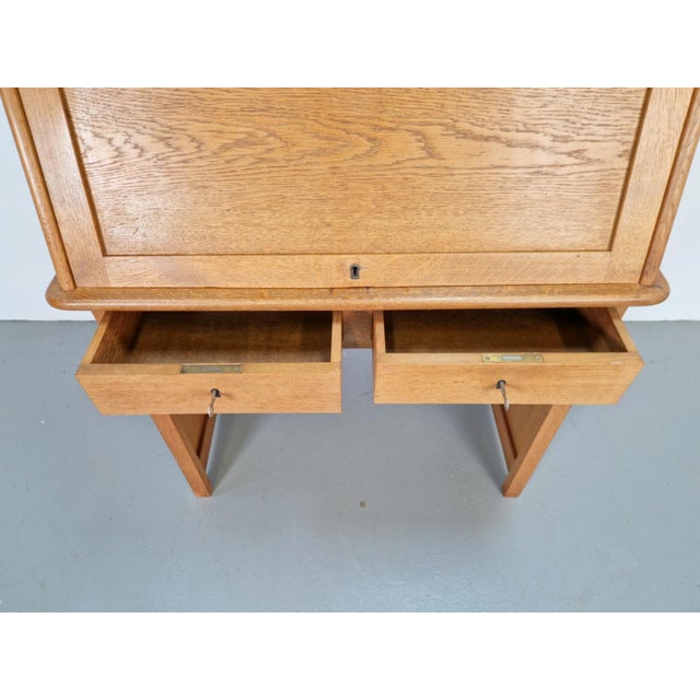 Art Deco Arts & Crafts Secretary in Natural Oak, 1930s For Sale - Image 13 of 15