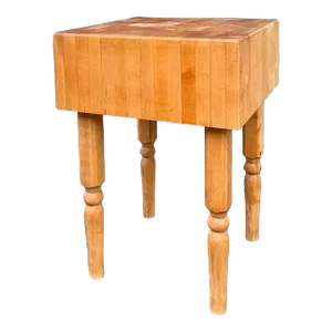 Vintage Butcher Block or Kitchen Island With Solid Pressed Maple
