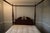 Traditional Queen Size Wooden Four Poster Canopy Pediment Rice Bedframe For Sale - Image 4 of 6