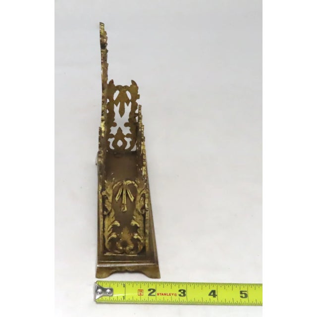 Fine Mid 1800s Antique Victorian French Gold Gilt Bronze Desk Top Letter Rack For Sale - Image 12 of 13