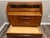Mid-Century Modern Vintage Mid-Century Swedish Teak Roll-Top Desk by Bröderna Gustafssons (1960s). Classic Scandinavian Design With Beautiful Book-Matched Veneer. For Sale - Image 3 of 7