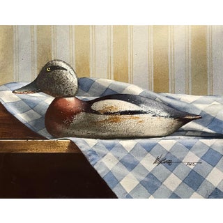 1988 Michael Weber Mason Widgeon Decoy Painting For Sale