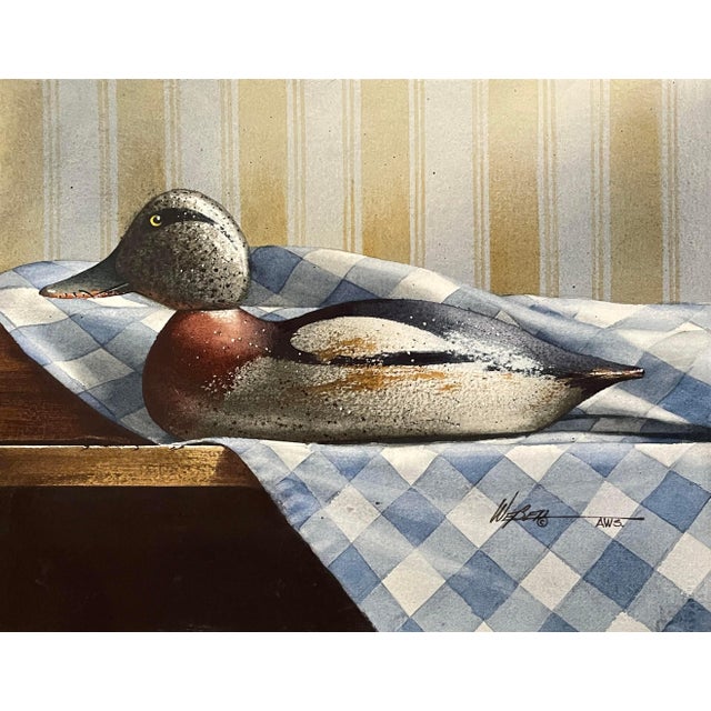 1988 Michael Weber Mason Widgeon Decoy Painting For Sale
