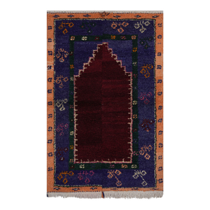 Mid Century Modern Tulu Turkish Tulu Rug With Tribal Pattern 3'4'' X 4'9''
