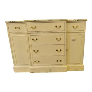 1960s Vintage Faux Marble Top Cabinet For Sale