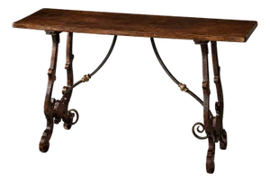 Rustic Italian Walnut Console Table