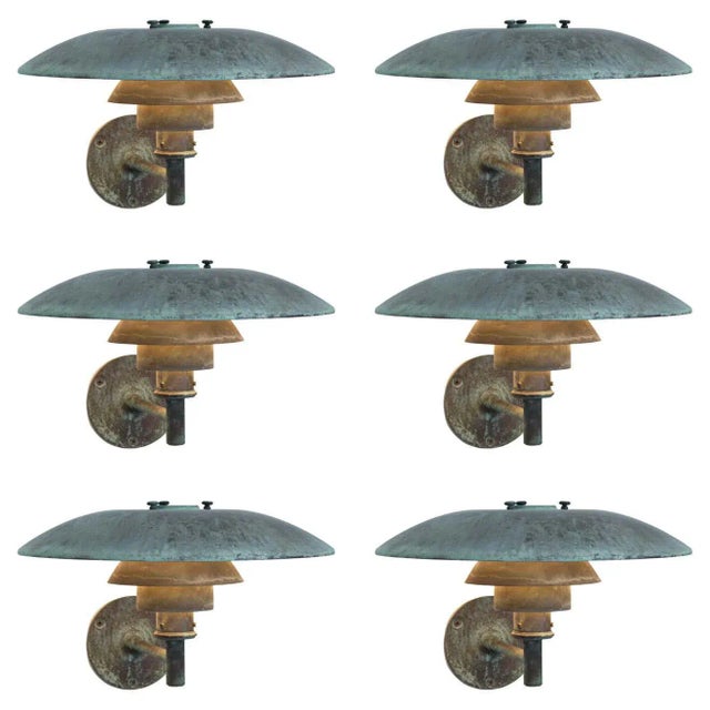 Metal Large Poul Henningsen 'Ph Wall' Darkly Patinated Outdoor Lamp for Louis Poulsen For Sale - Image 7 of 12