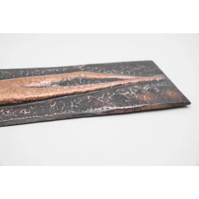 Mid-Century Modern Hand-Forged Artist Copper Wall Piece, 1950s For Sale - Image 4 of 8
