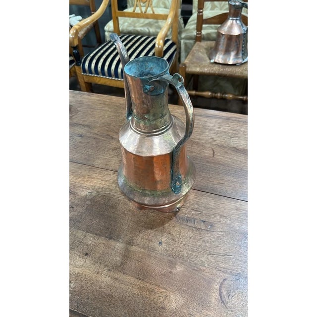 Vintage Hammered Copper & Brass Water Jug - 12" For Sale - Image 4 of 4
