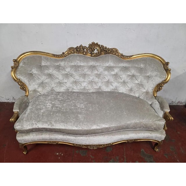 Antique Victorian Gilt Sofa, 1880s For Sale - Image 7 of 8