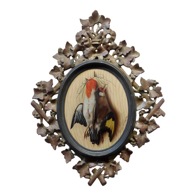 Michelangelo Meucci -Still Life of Song Birds -19th Century Oil Painting For Sale