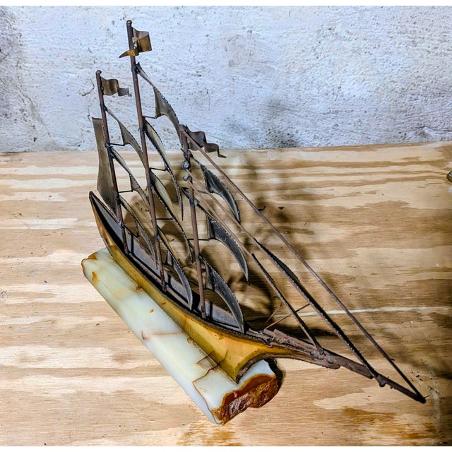 Vintage John DeMott Brutalist-Style Metal Sailboat Sculpture For Sale In Philadelphia - Image 6 of 6