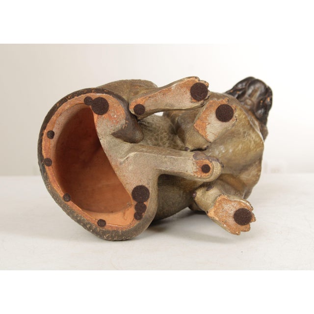 TERRA COTTA SITTING PUG DOG STATUE ATTRIBUTED TO GOLDSCHEIDER For Sale - Image 11 of 12