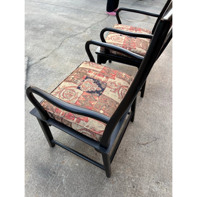 Up for consideration is a beautiful pair of black painted kings dining chairs. These would look lovely in your home and...