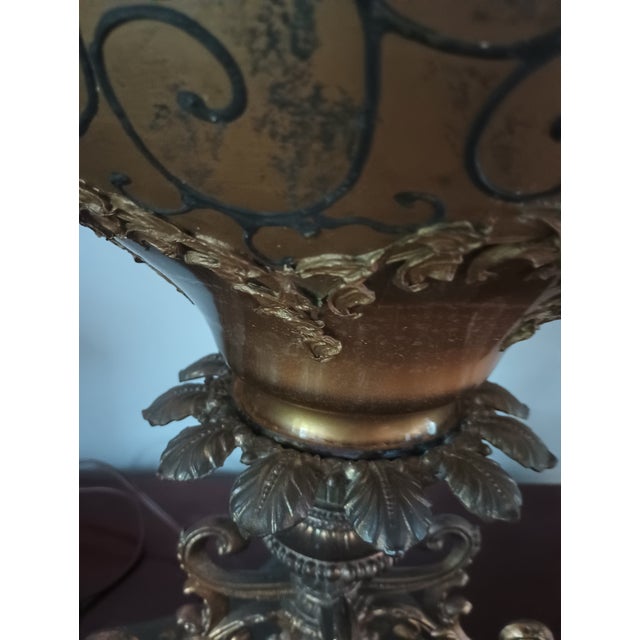 Metal 1950's Vintage Carl Falkenstein Hollywood Regency Tall Table Lamp With Jeweled Crystal For Sale - Image 7 of 18