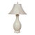 Vintage Cream Ceramic Urn Table Lamp With Brass Accents & Shade - Hollywood Regency For Sale