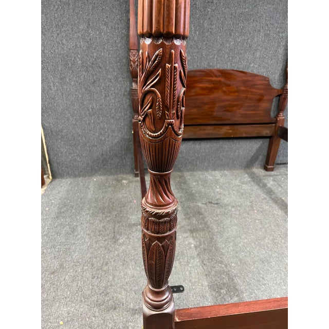 Traditional Henkel Harris Queen Mahogany Bed For Sale - Image 3 of 11