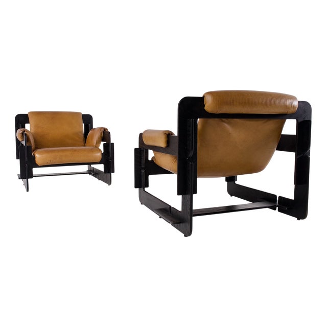 Rover Lounge Chairs in Leather by Arne Jacobsen for Asko, 1960s, Set of 2 For Sale
