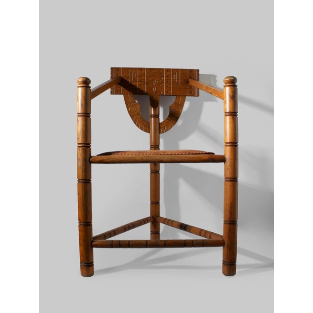 Swedish Carved Oak Monk Chair, 1930s For Sale - Image 11 of 11