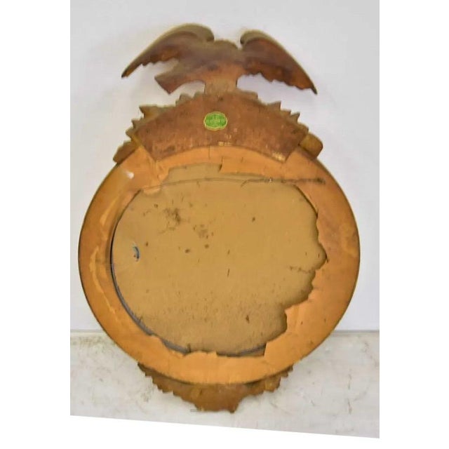 Traditional 1940s Italian Giltwood Federal Style Bulls Eye Round Mirror - New York Fj Newcomb For Sale - Image 3 of 5