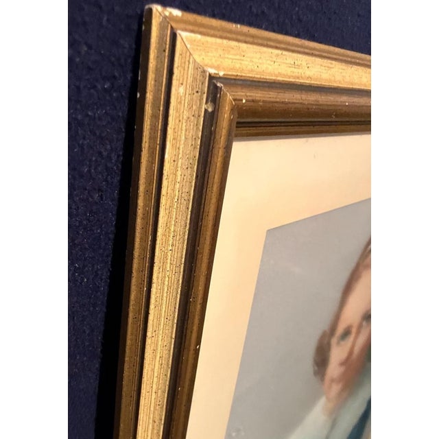 Mid-Century Modern 1968 Mark Miller MiD- Century Pastel Portrait of a Young Girl For Sale - Image 3 of 10