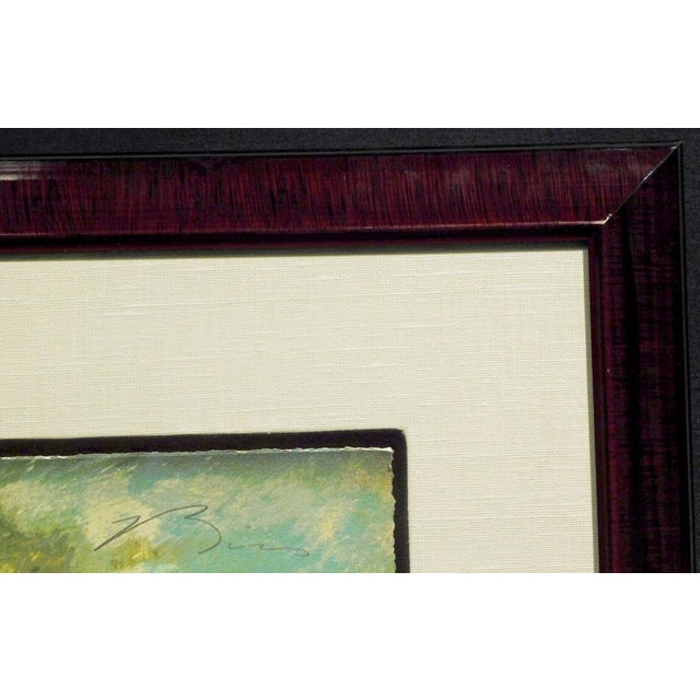 Impressionist Earl Biss "Three Riders With Hat Man" Hand Signed Landscape Framed #65/140 For Sale - Image 3 of 8