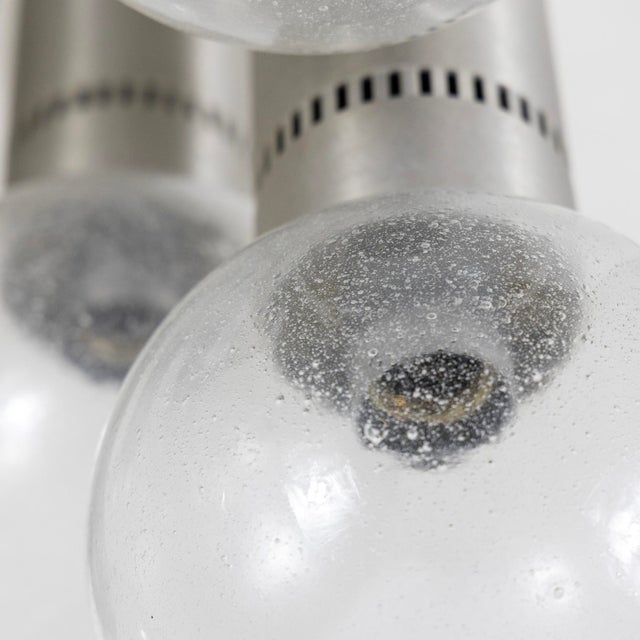Silver Ceiling Chandelier in Metal and Glass, Italy, 1970s For Sale - Image 8 of 10