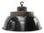 Vintage Factory Black Enamel and Cast Iron Pendant Lamp For Sale
