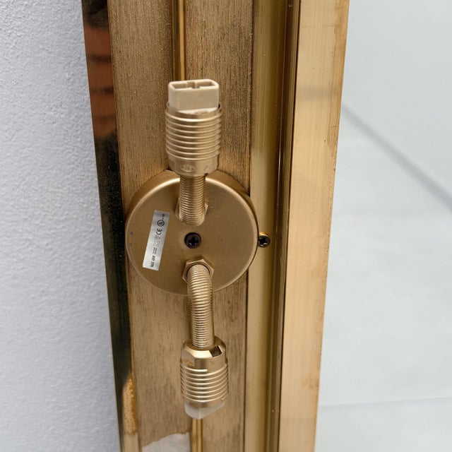 Mid-Century Modern Italian Sculptural Backlit Mirror in Murano Glass and Brass, 2000s For Sale - Image 9 of 11