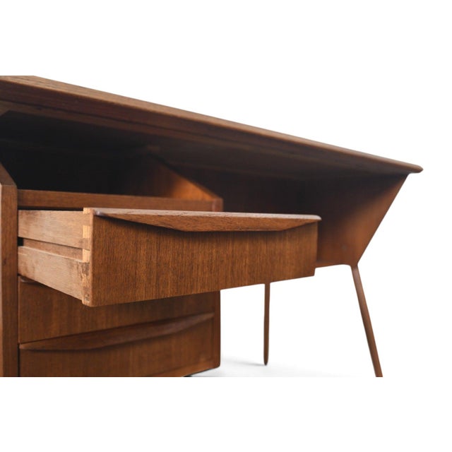 Mid 20th Century Atomic Danish Modern Teak Desk by Tibergaard For Sale - Image 5 of 16