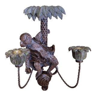 1970s Hollywood Regency Monkey Sconce For Sale
