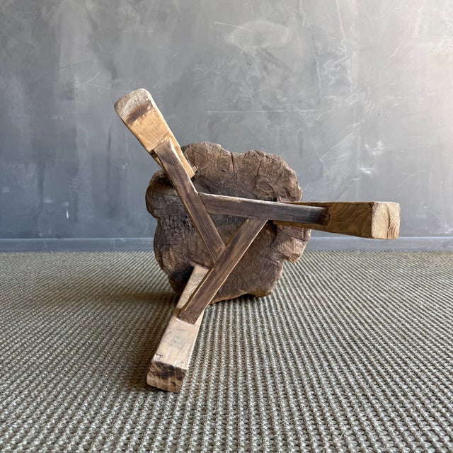 Wood Vintage Elm Wood Chop Block Table For Sale - Image 7 of 8