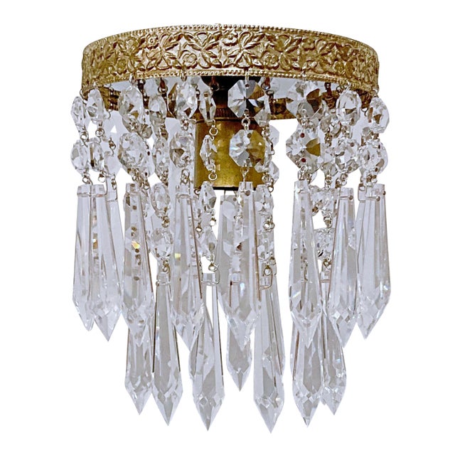 1950s Italian Brass Upside Down Layered Cake Chandelier For Sale