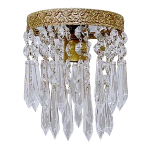 1950s Italian Brass Upside Down Layered Cake Chandelier