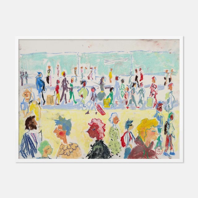 Happy Menocal At the Airport by Happy Menocal in White Frame, Medium Art Print For Sale - Image 4 of 4