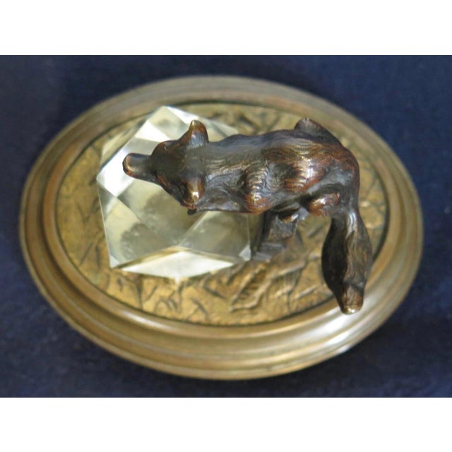 Vintage Bronze & Crystal Desk Paperweight For Sale - Image 12 of 12