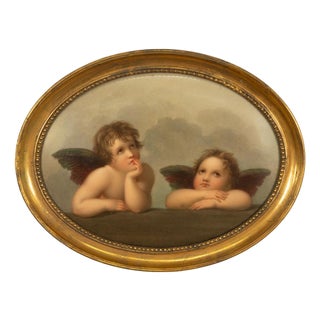 Genuine Antique KPM Berlin Porcelain Hand Painted Raphael's Angels Putti 1890 For Sale