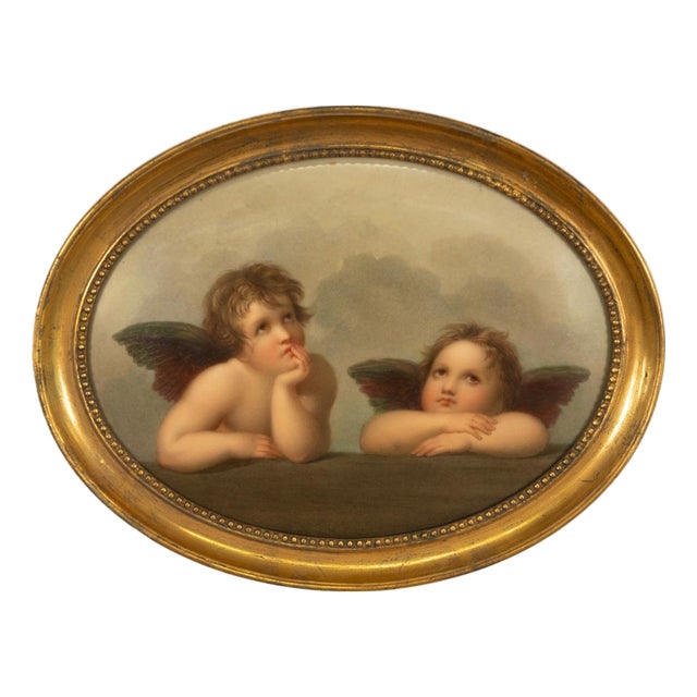 Genuine Antique KPM Berlin Porcelain Hand Painted Raphael's Angels Putti 1890 For Sale