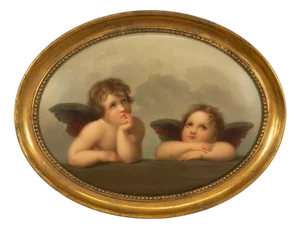 Genuine Antique KPM Berlin Porcelain Hand Painted Raphael's Angels Putti 1890
