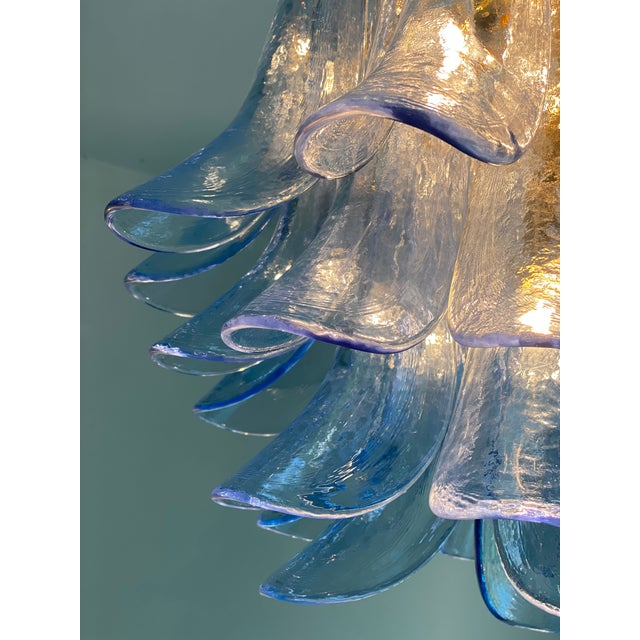 Contemporary Blue “Selle” Murano Glass Chandelier For Sale - Image 6 of 13