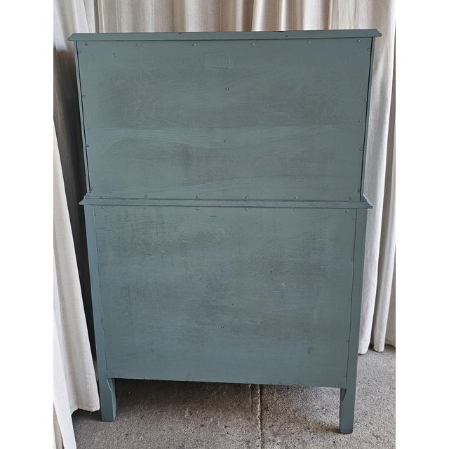 Vintage Chest of Drawers, Turquoise Tall Dresser, Circa 1950's For Sale - Image 12 of 13
