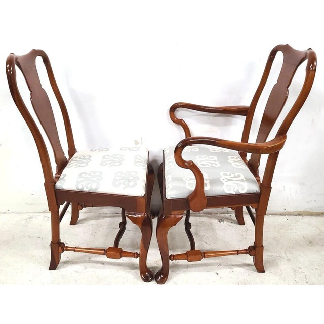 Mid Century Solid Cherry Queen Anne Dining Chairs - Set of 6 For Sale - Image 9 of 13