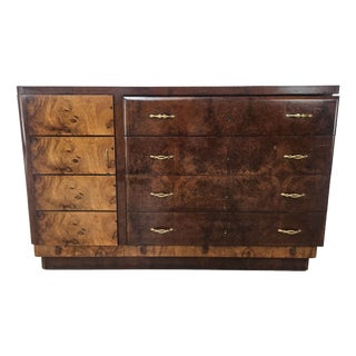 Art Deco Sideboard in Walnut and Blond Walnut, 1940 For Sale