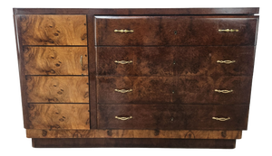 Art Deco Sideboard in Walnut and Blond Walnut, 1940